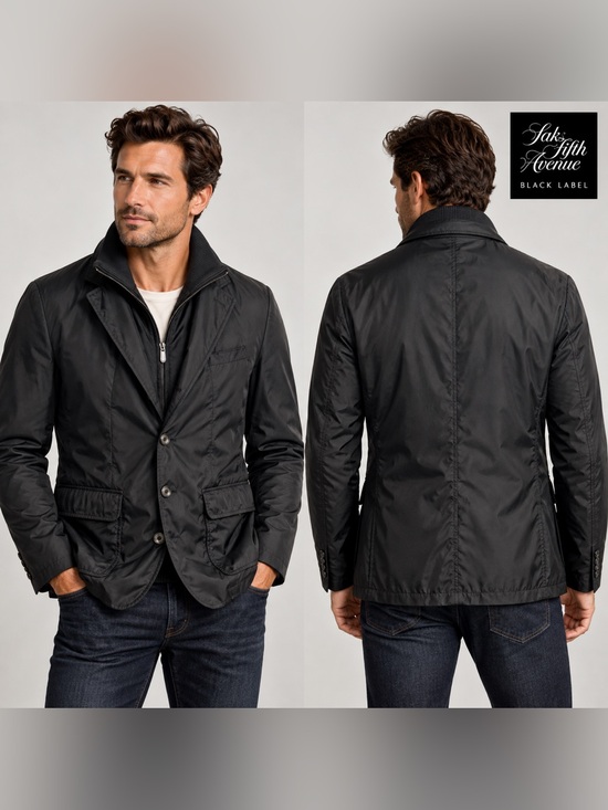Saks Fifth Avenue Black Label Other - Black Saks Fifth Avenue Water Repellent Blazer Coat Jacket Mens Small Workwear
